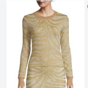 Herve Leger Gold and Silver Knit Top